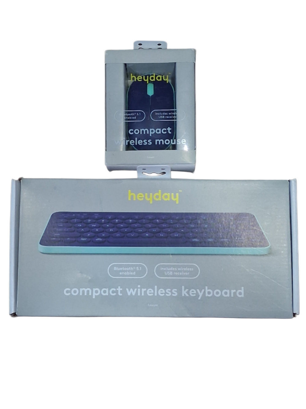 heyday Compact Wireless Keyboard & Mouse Set - Teal Trim and Navy Keys